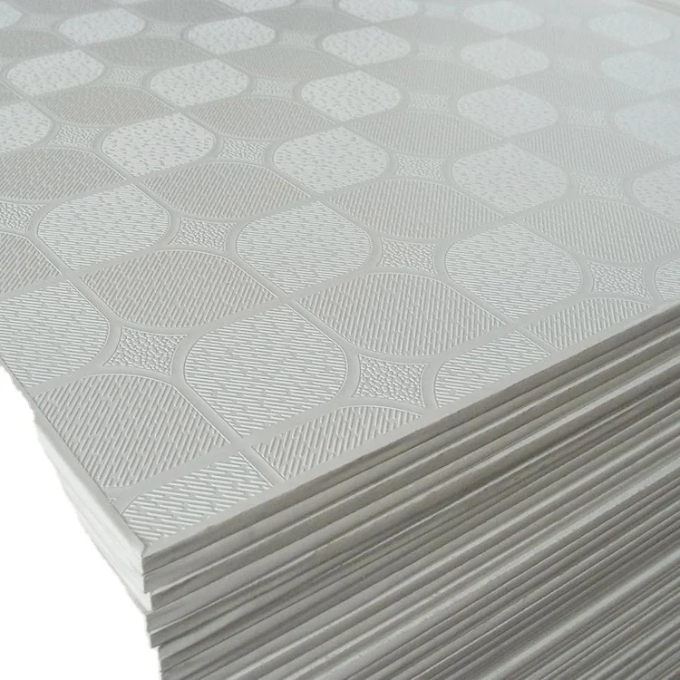 Factory Supply Decorative Fireproof PVC   Gypsum Boards  Ceiling Tiles