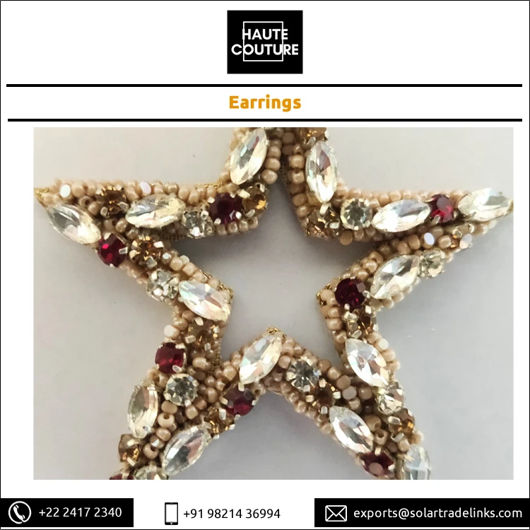 Женские серьги-подвески с кристаллами