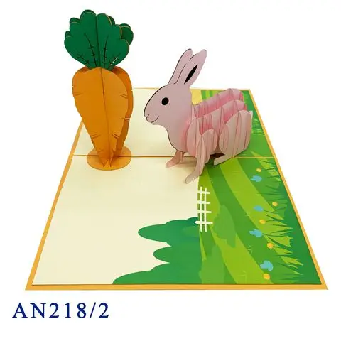 Rabbit 3D Pop Up Card Best Seller Custom Design Wholesale Handicraft Paper Crafts From Vietnam Gifts & Crafts Top Trend Product