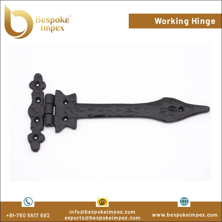 Экспортер из Индии лидер продаж лучшее качество кованые железные черные антикварные 150 мм рабочие петли для дверей