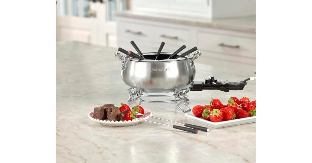 Высококачественный электрический кастрюля для фондю Cuisinart 3 кварты матовый нержавеющий набор