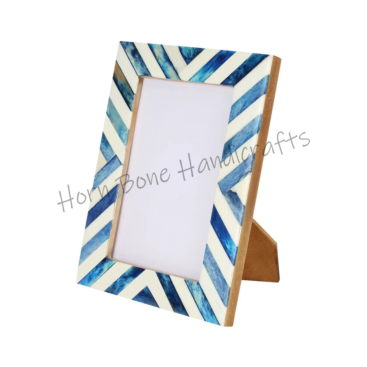 High Quality Bone Inlay Photo Frame White and Blue Bone Inlays Picture Frame For Home Decoration Indigo & Ivory Photo Frame