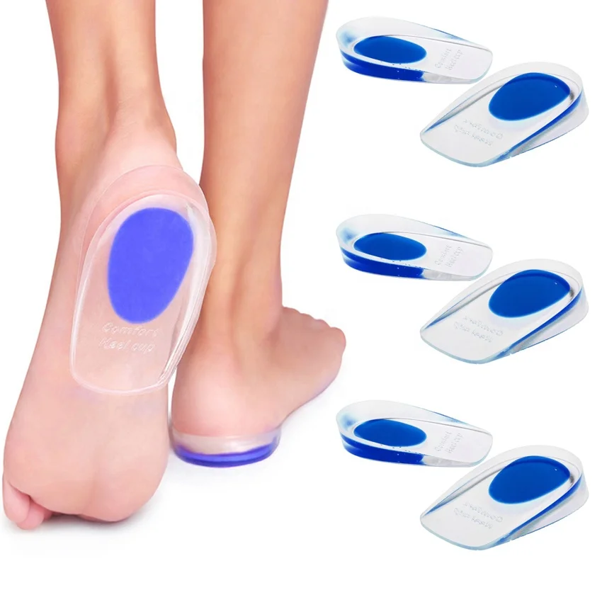 Plantar Fasciitis Inserts Bone Spurs Heel Pain Relief Insole Cushions Support Protectors Pads PU Silicone Gel Heel Cups HA00432