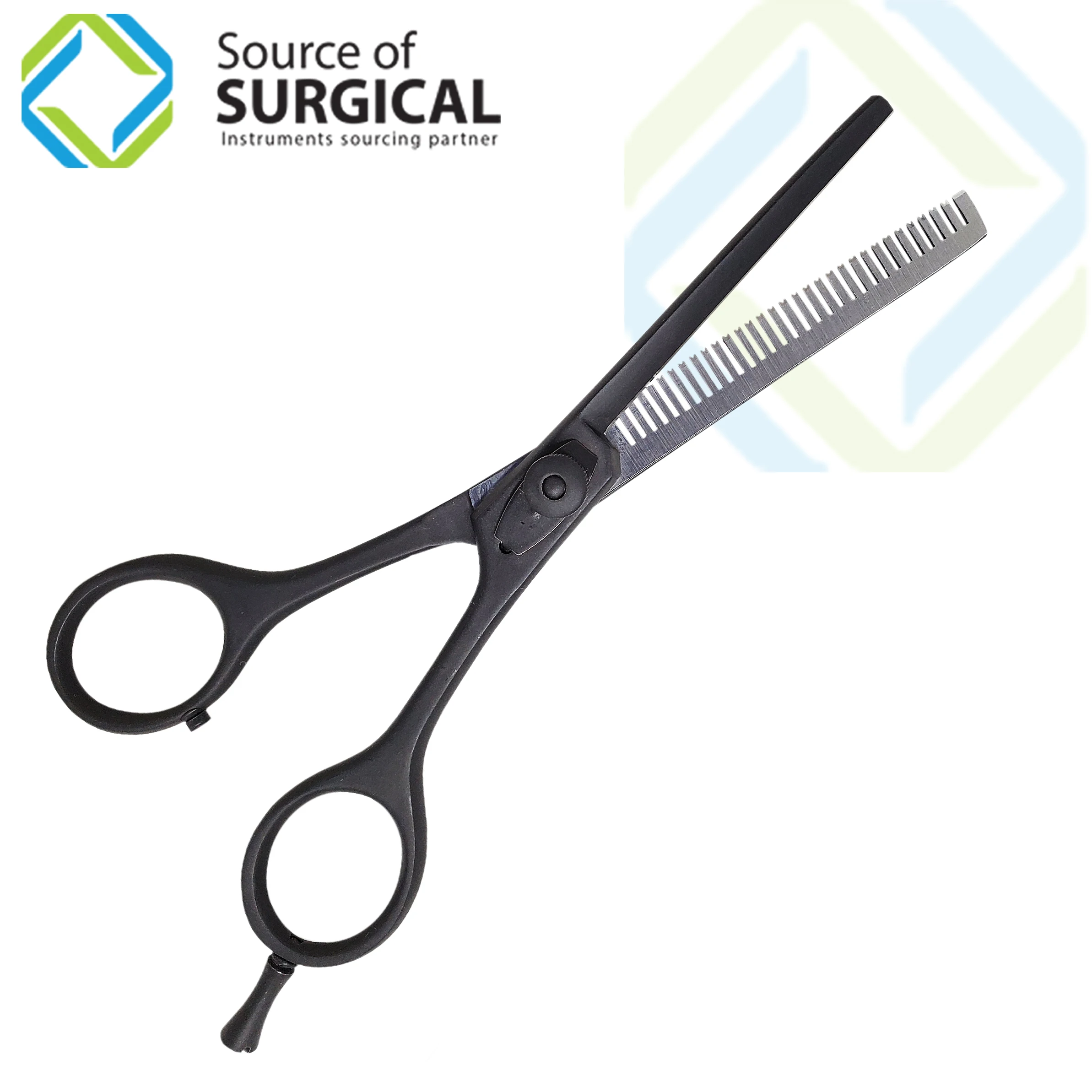 Professional Hairdressing Barber Thinning Scissors Black Ceramic Handle Razor Scissor Set with Blunt Blade Tips for Salon Use