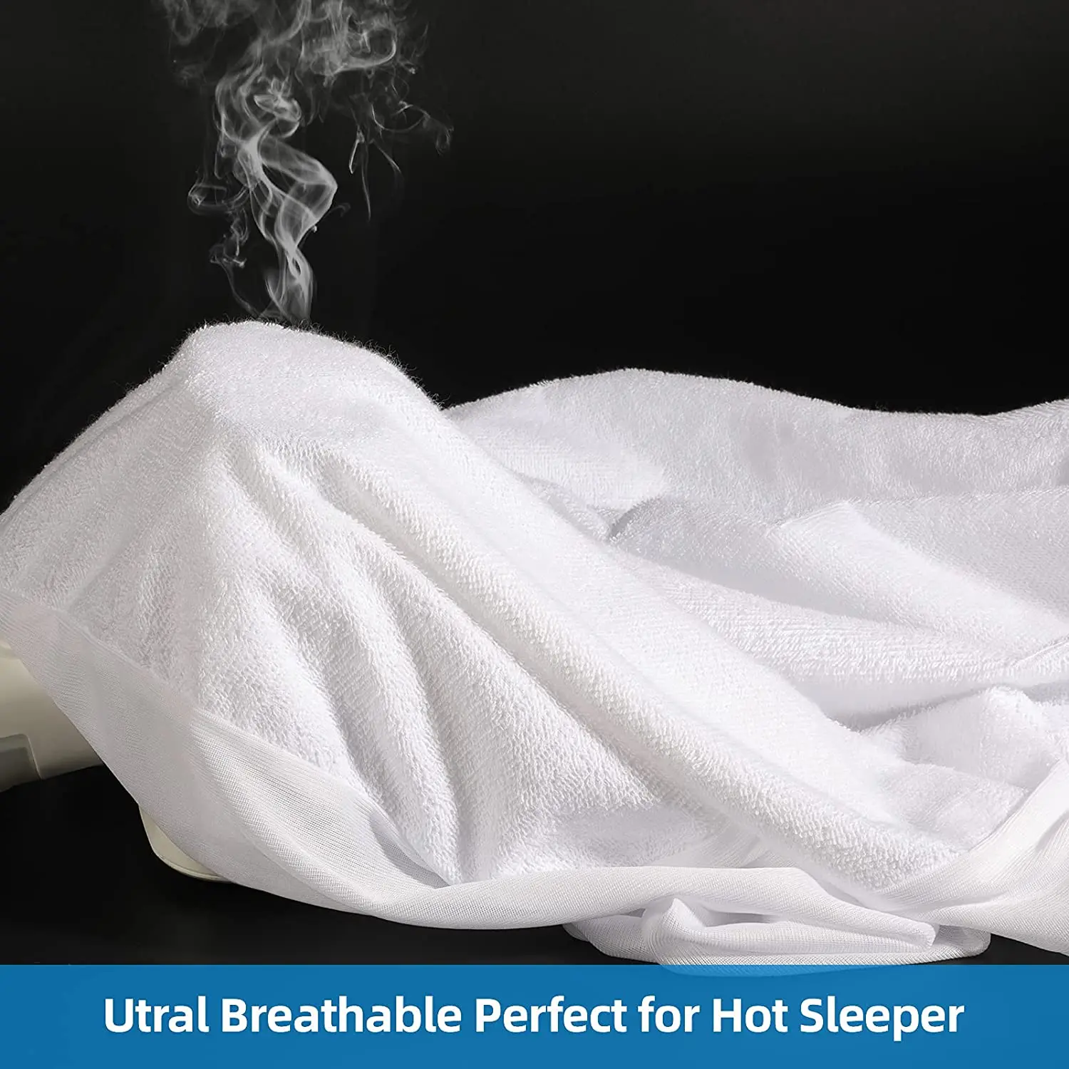 Waterproof Mattress Protector , Noiseless Mattress Protection Bed Cover, Breathable Cooling Cotton Surface and Vinyl Free TPU