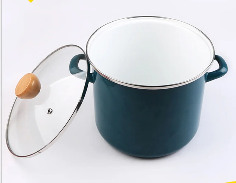 
Modern Japanese Thick Enamel pot Portable travel camping pot clay pot with lid 
