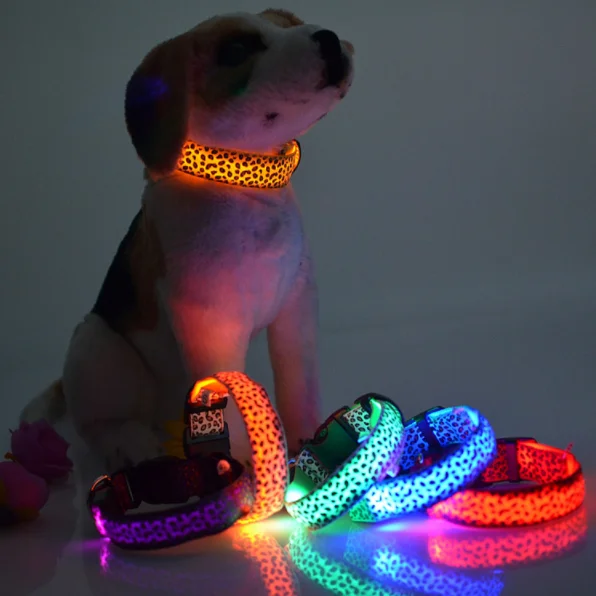 LED Dog Collar Pet Rechargeable Light USB Flashing Rechargeable Cat Collar Nylon Light Pet Collar