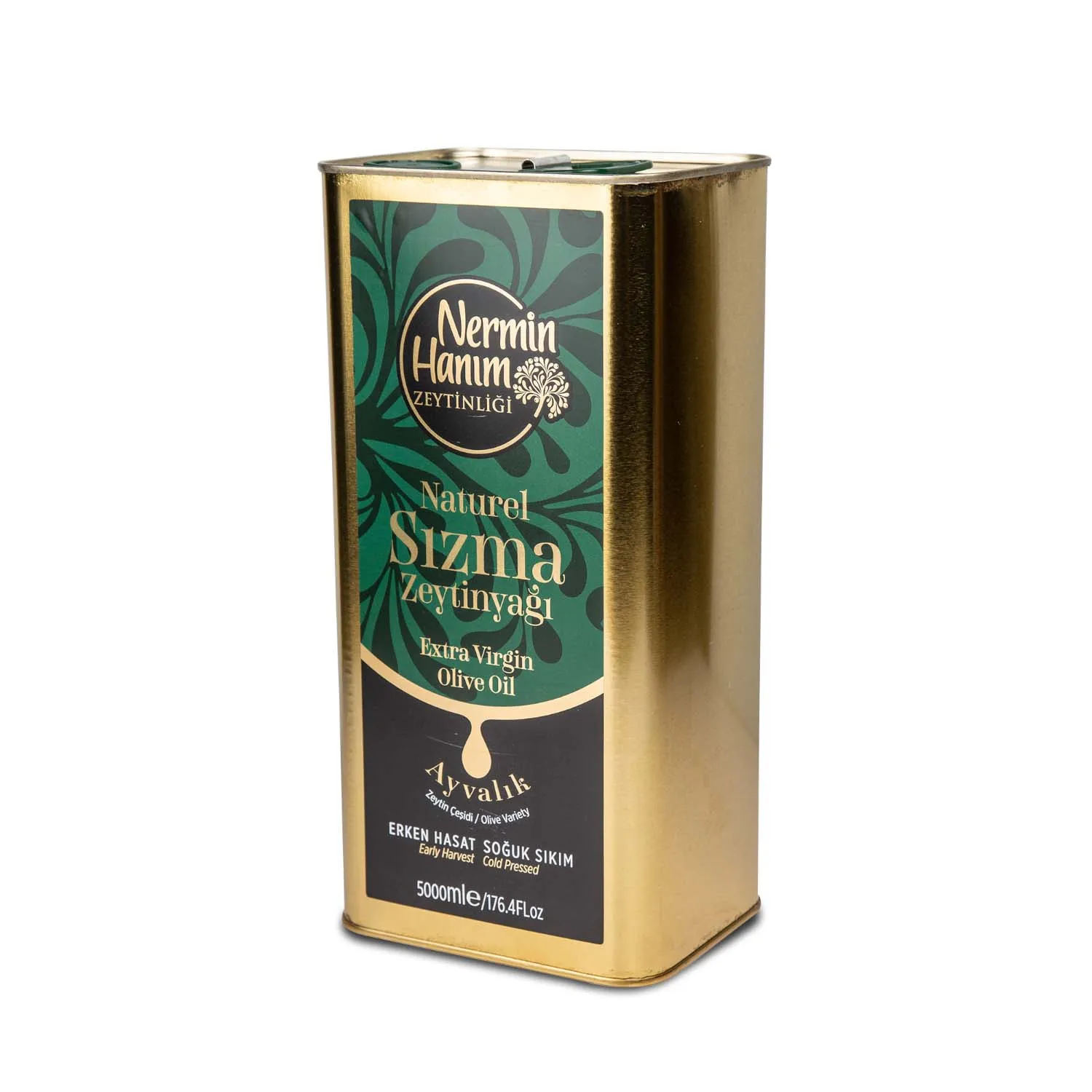 Organic Cold Pressed Extra Virgin Olive Oil 5 Liter Tin Turkish Olive Oil and Plant Oil