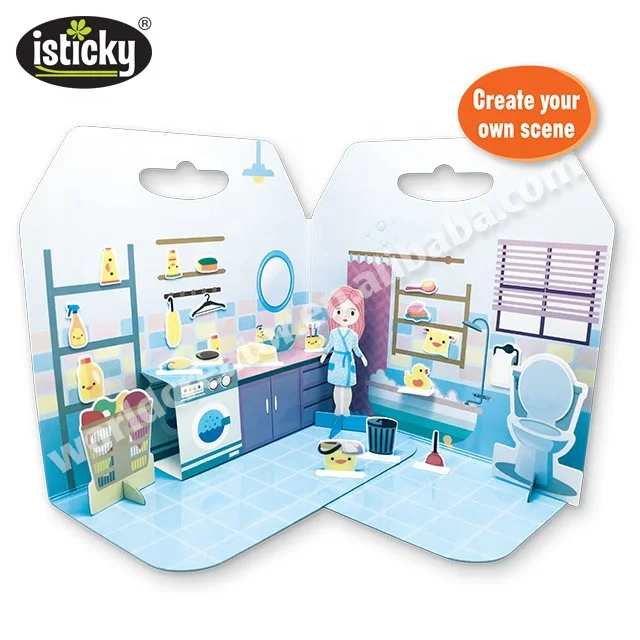Pop Up House Bathroom TPE Sticker Game Cartoon Stickers