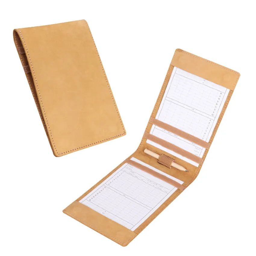 custom logo leather golf scorecard yardage book cover