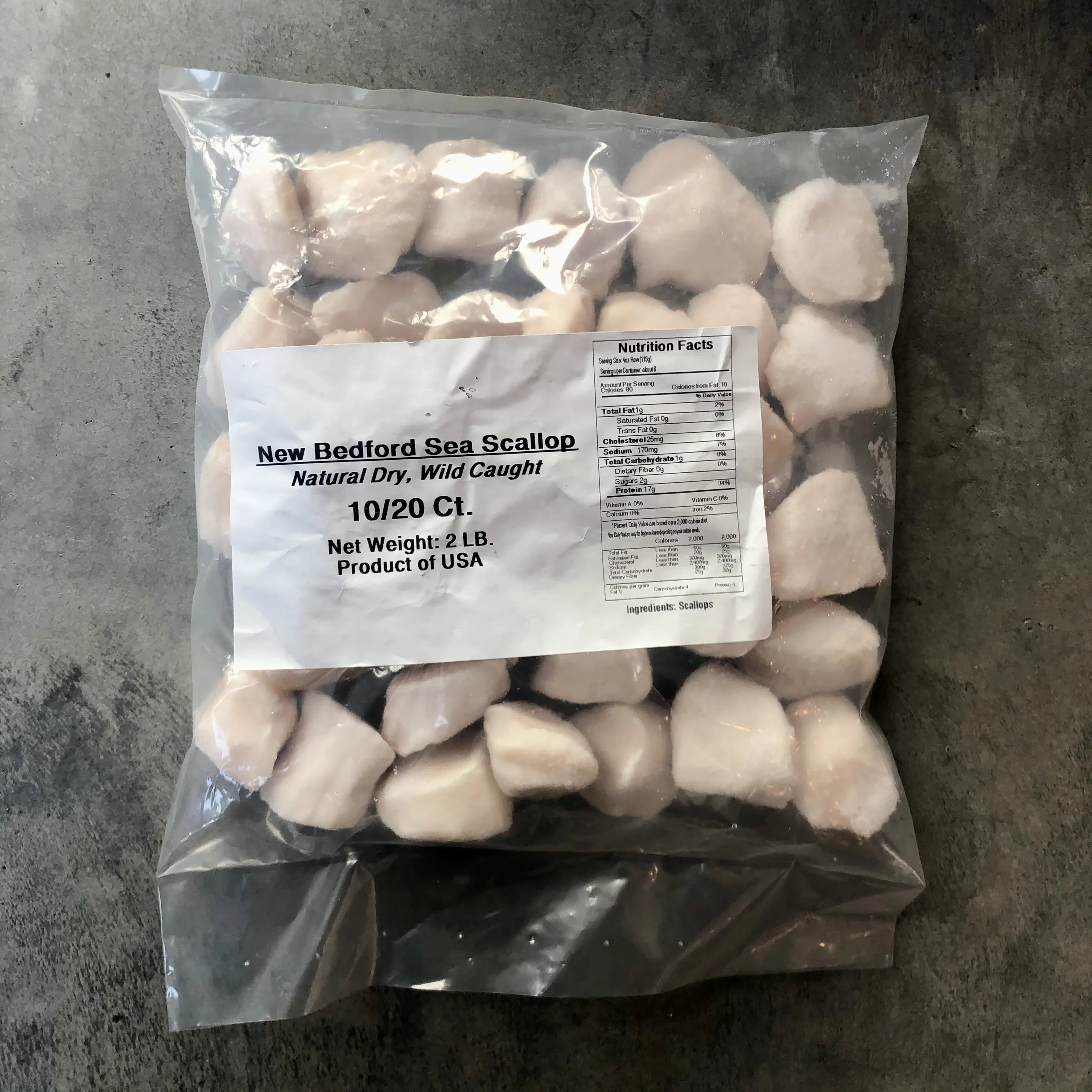 
Sea Scallops, 2 lb. bag of 10/20 Ct. 