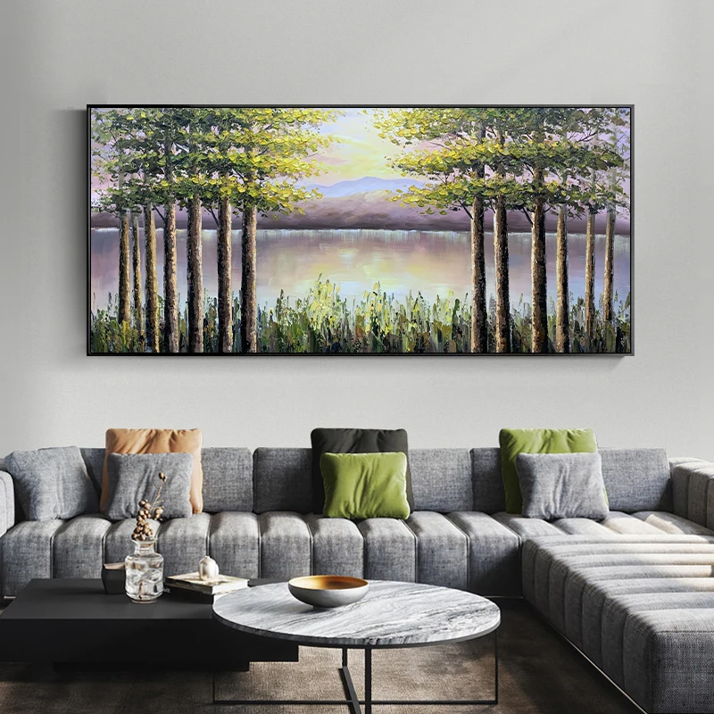 Abstract Golden Leaf Canvas Painting Modern Wall Art Decorative Picture Nordic Style Living Room 20*39 inch