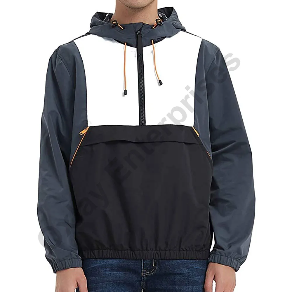
Custom Sublimation Anorak Jacket Windbreaker Jacket Nylon Coaches Jacket Hooded Lightweight With Custom Printed 