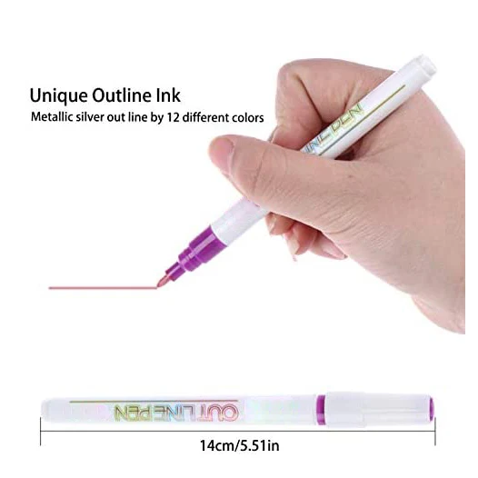 Лидер продаж двухстрочная контурная ручка 12 цветов Подарочная карточка ручки для рисования цветная