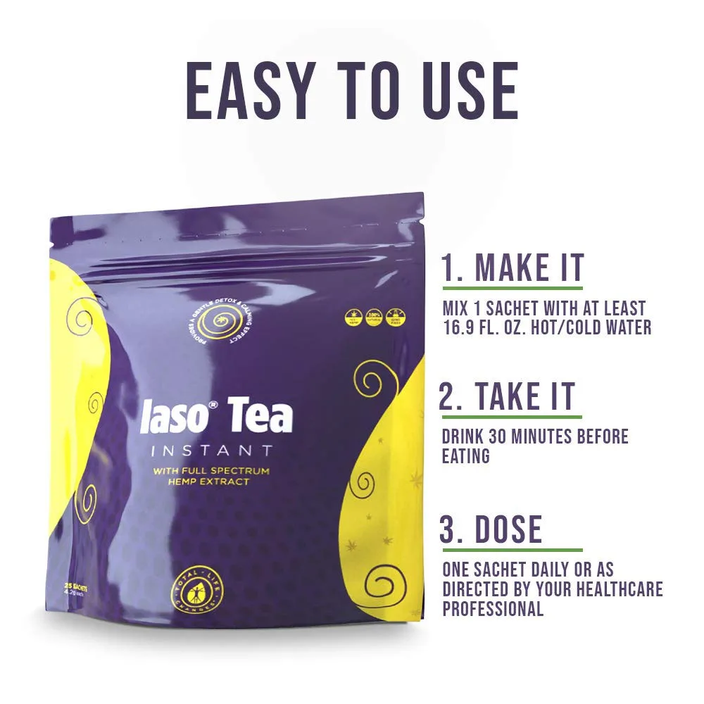 
Total Life Changes LEMON Iaso Tea Instant with Hemp Extract 25 Sachets Slimming Tea Natural Herbs for Adults Organic,herbal 