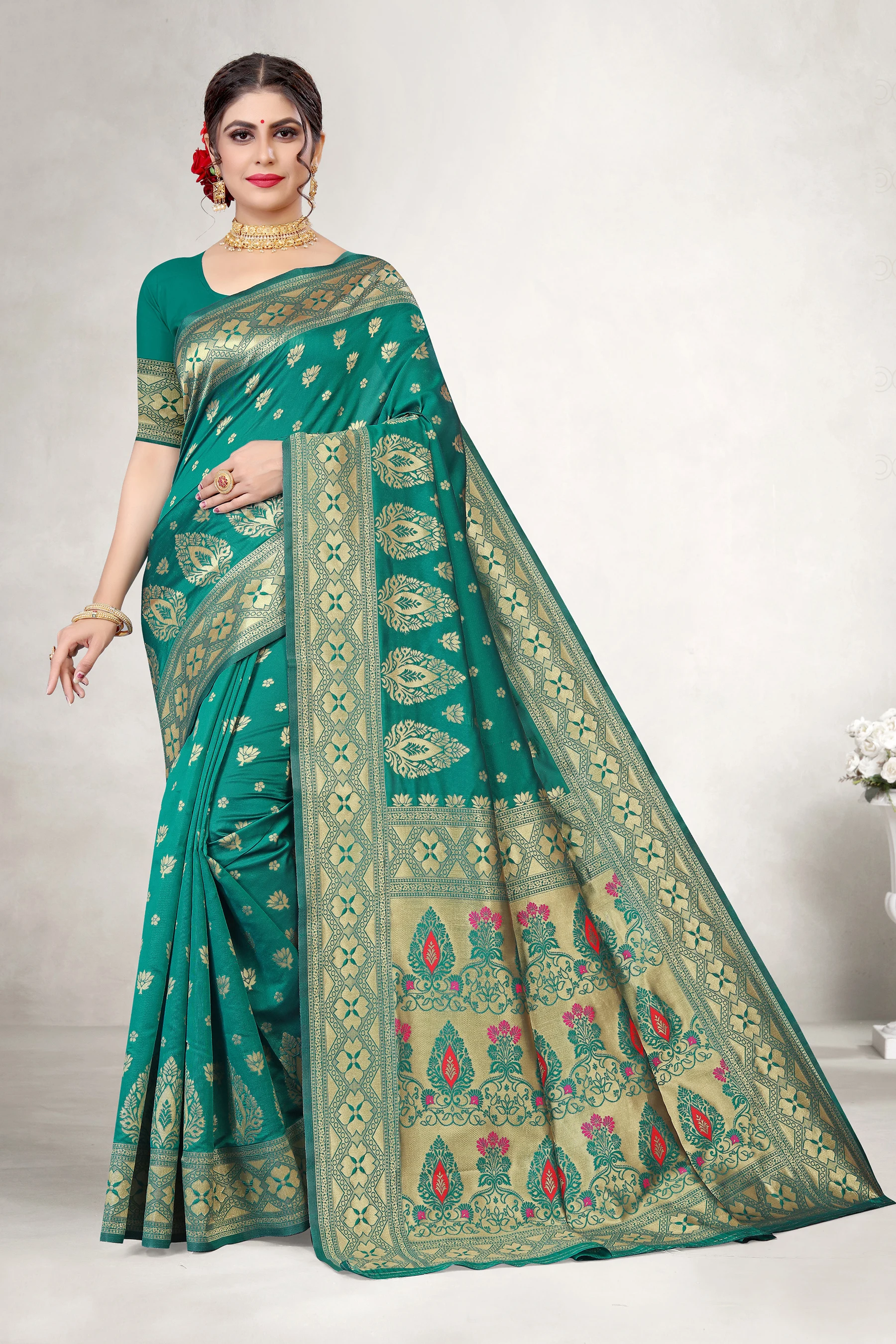  Дизайнерская праздничная одежда жаккардовая шелковая Тяжелая последняя коллекция сари