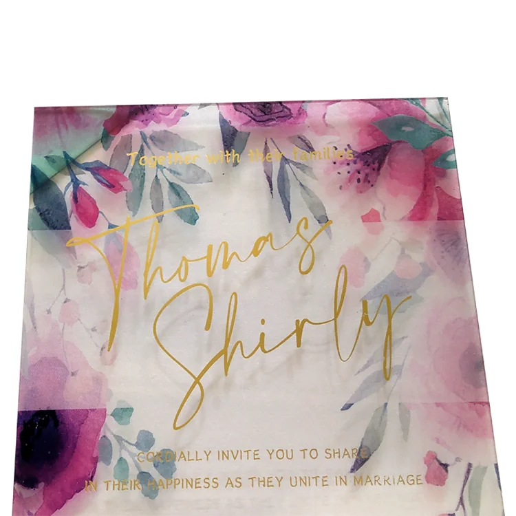 Acrylic Wedding Invitation Card Waterproof Floral for Celebration