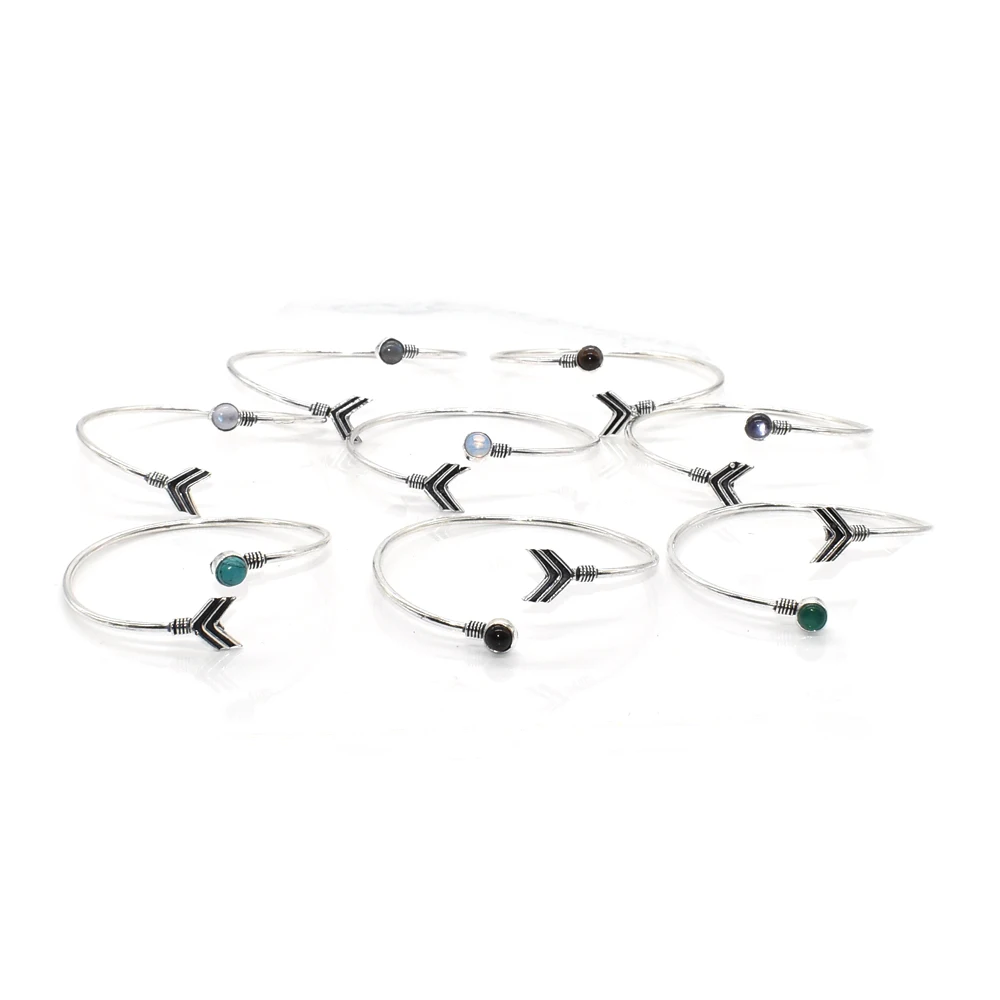 
beautiful multi color gemstone silver plated bracelet fashion jewelry 