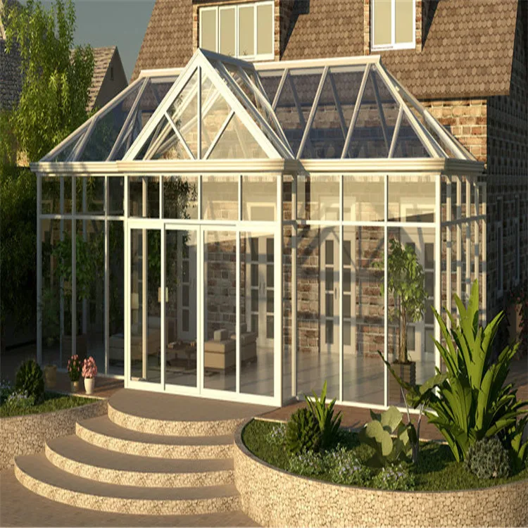 Автоматическая стеклянная консерватория стеклянный дом беседка теплица уличный павильон наклонная крыша