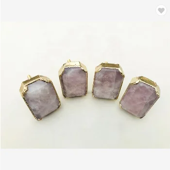 Большой граненый розовый кварц/драгоценный камень Классическая винтажная отделка шкафчик выдвижной шкаф комод ящики