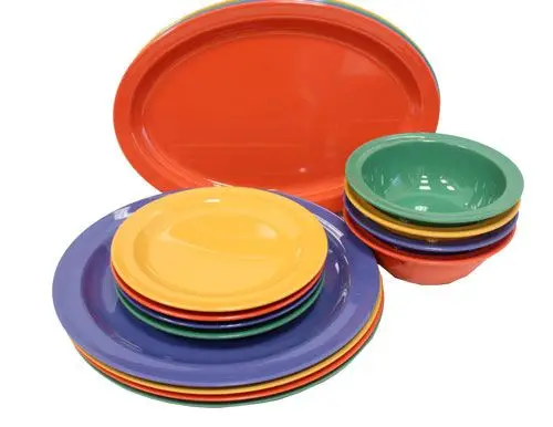 Оптовая продажа Лидер продаж наборы пластиковых тарелок для обеда и ужина с индивидуальным дизайном цветом по заводской цене