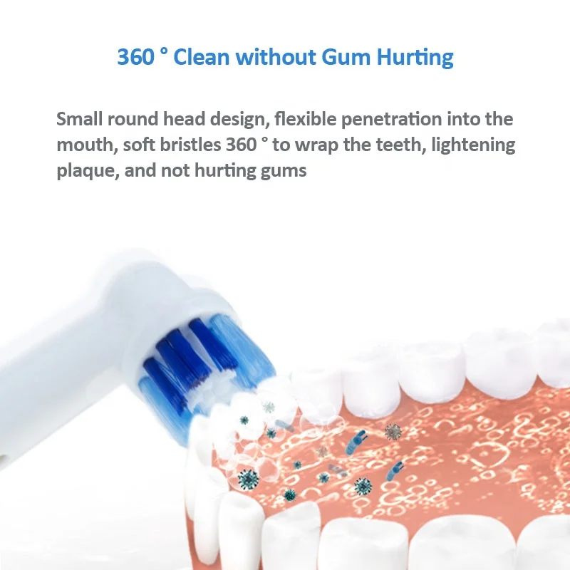 
In Stock 4pcs Oral Electric Replaceable Toothbrush Head Tooth Brush Removable Vibrator Teeth Brush Head SB-17A Replacement B 