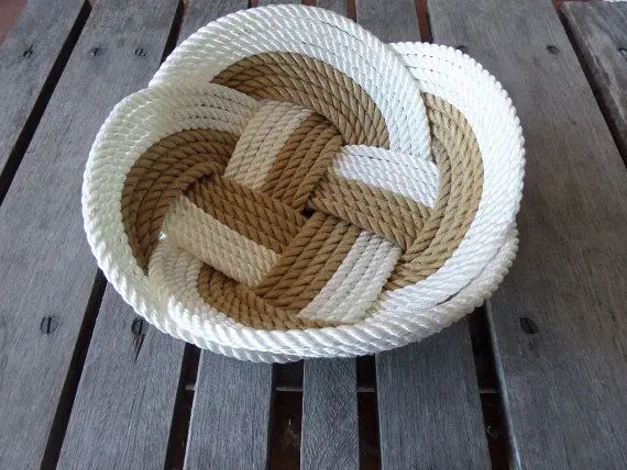 Плетеная корзина для хранения фруктов и овощей ручной работы из нейлона хлопка дома офиса