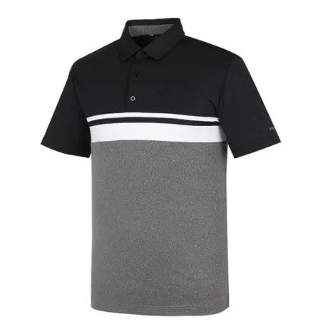 Мужские Базовые Футболки [KYJ Golf] с коротким рукавом и воротником однотонные рубашки деловые корейское производство
