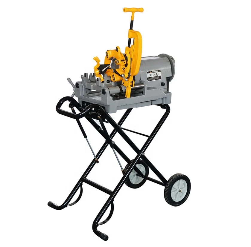 Hongli 3 Inch Top Quality 1233 Pipe Threading Machine With Folding Wheel Stand For Easy Transportation