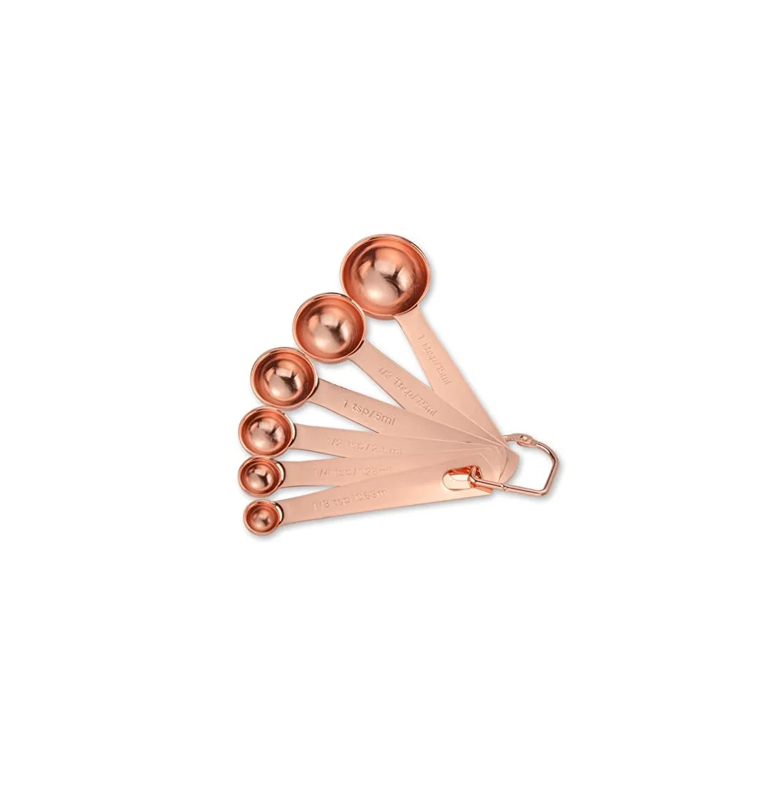 Rose Gold Plated Measurig Cup Set With Wooden Handle New Wooden Measuring Tools For Kitchenware New Design Measuring Cup
