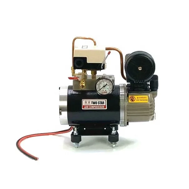 24V High Efficiency Weatherproof Long Duty Cycle DC Oil Less Professional Onboard Air Suspension Piston Mini Air Compressor Pump