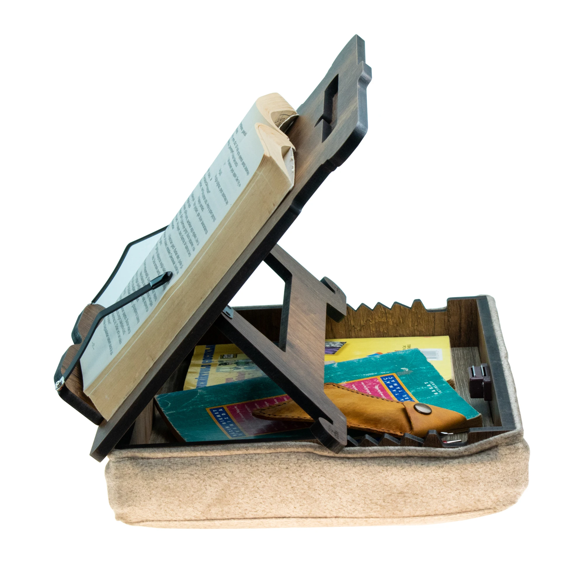 Home Working Desk with Storage Area & Magnet Lock, Portable and Height Adjustable for Writing, Reading, Watching, Painting