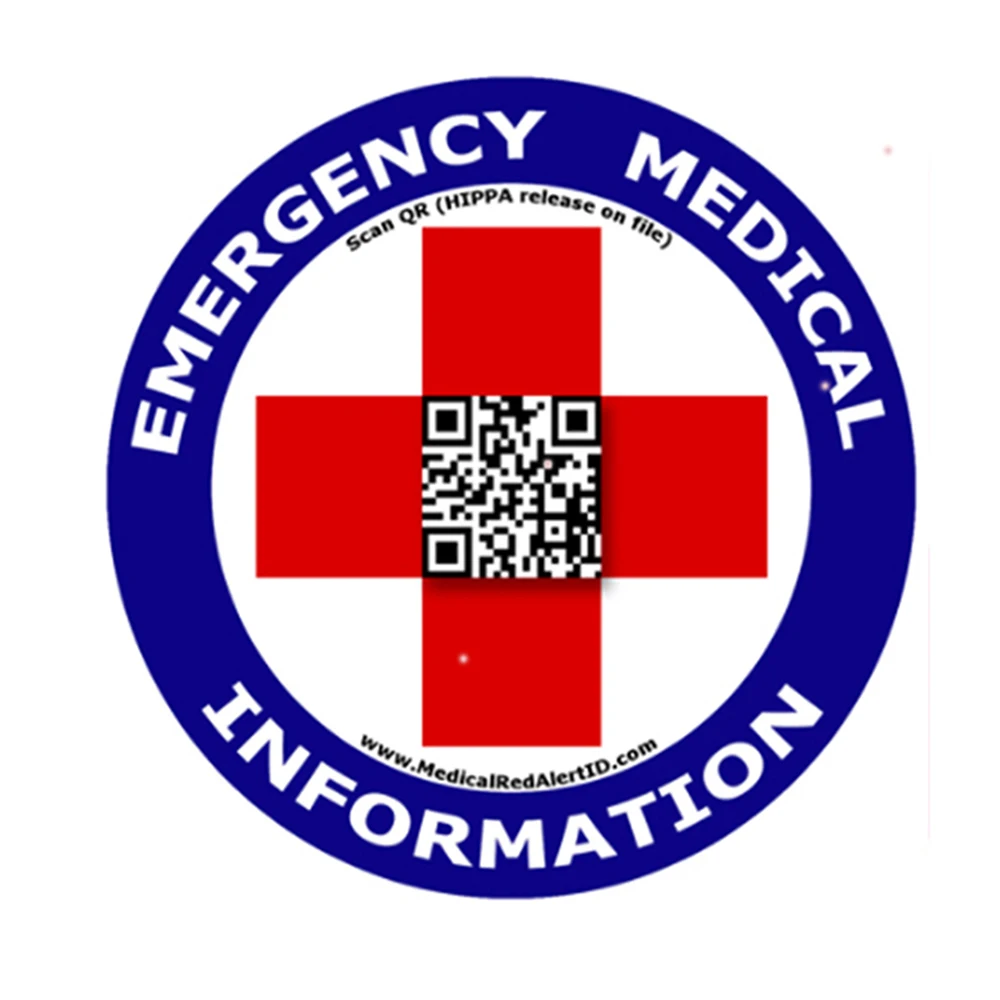 Водостойкая интегрированная система хранения и извлечения файлов MRAID QR голограмма наклейка для медицинской чрезвычайной ситуации