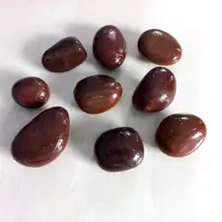 Индийская стандартная натуральная опущенная Глянцевая блестящая декоративная коричневая галька камень и паутина по низкой цене