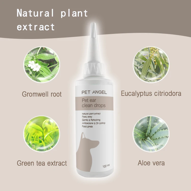  Травяной ушной очиститель для домашних животных лечение инфекции ушей усовершенствованный раствор уменьшения запаха покраснения зуда раздражения и воспаления 100 мл