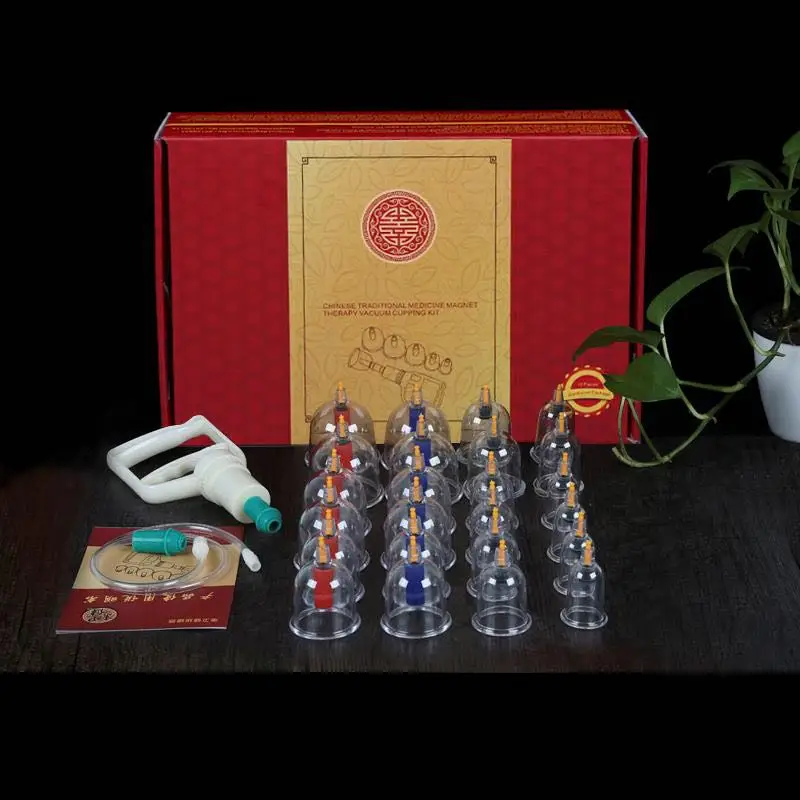 24 cupping set China physical Therapy Equipment Plastic Vacuum Cupping Machine Cupping Device