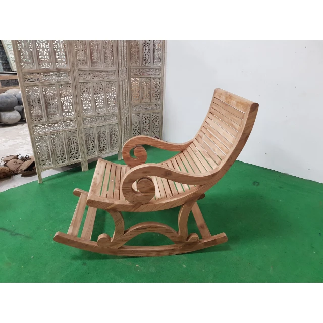Vintage STYLE TEAK Wood Rocking Chair Outdoor Patio RELAXING Chair Home Decoration Rocking Chair TRADITIONAL Armchair Solid Wood