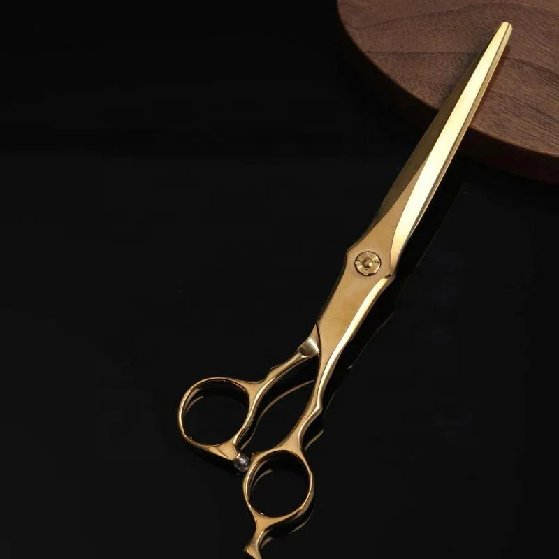 6 6.8 Inch Gold Powder Tungsten Steel Professional Hair Scissors Cutting Barber Salon Haircut Shear Cutting Scissors