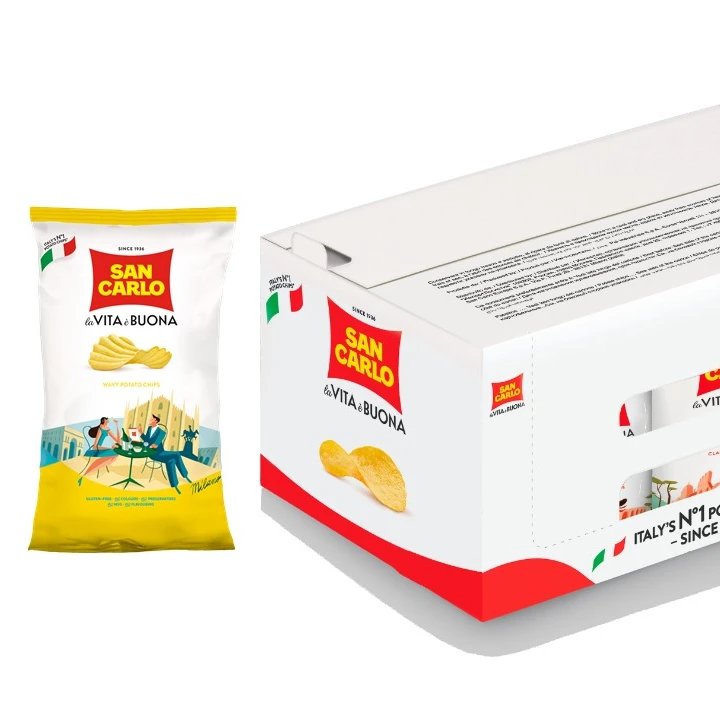 San Carlo Wavy potato chips gr 180 Italian premium quality