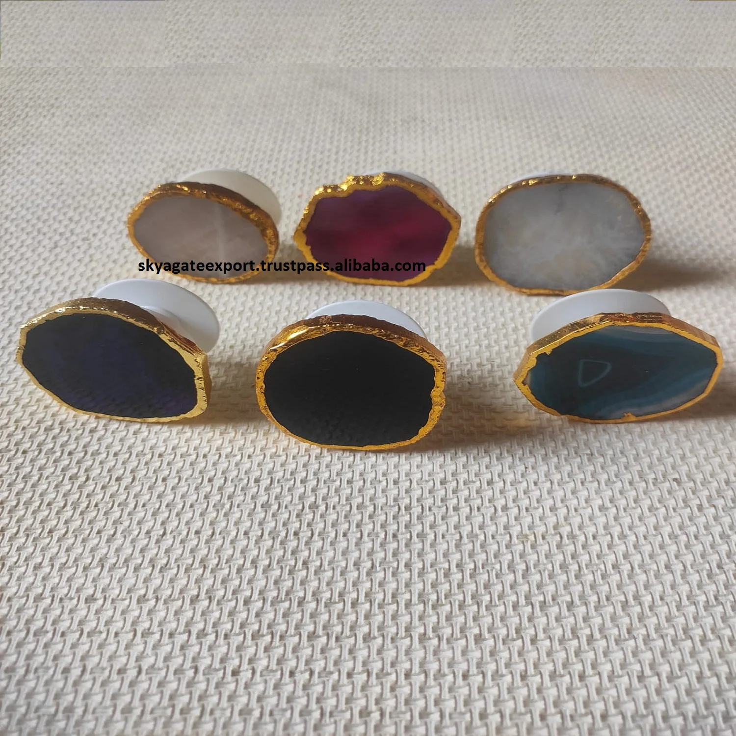 WHOLESALE  NATURAL CRYSTAL MOBILE PHONE HOLDER CELL PHONE GRIP AGATE SLICE BUY FROM SKY AGATE EXPORT