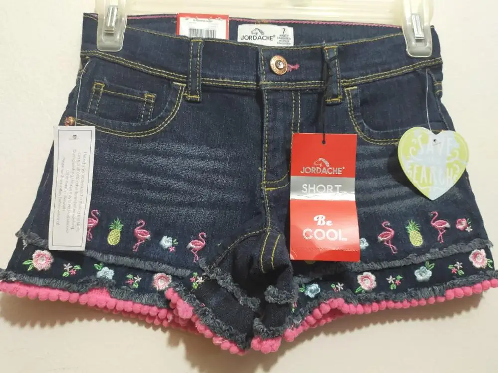 Overstock Garments Surplus Brand Labels Girls Jeans Shorts Summer Casual Cotton Short Kids Beach Hot Pants Bangladesh Stock Lots