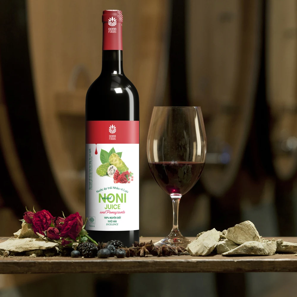 Микс сока Noni и граната 750 мл-производители натуральных здоровых напитков, нони фруктовый фермент сока-производитель Dorafoods