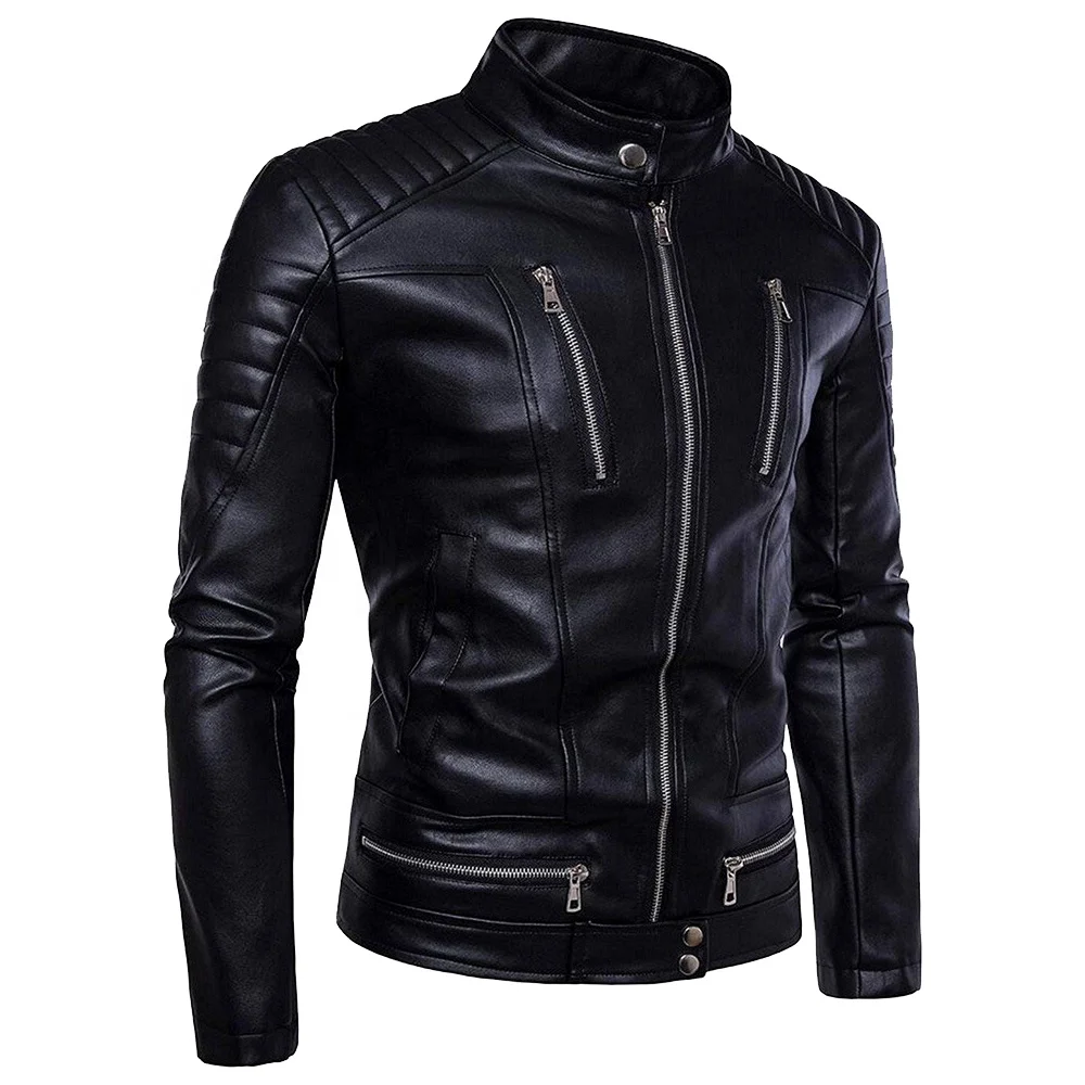 Fashion Men black Lamb Leather Jacket/men leather jackets/Pakistan leather jackets