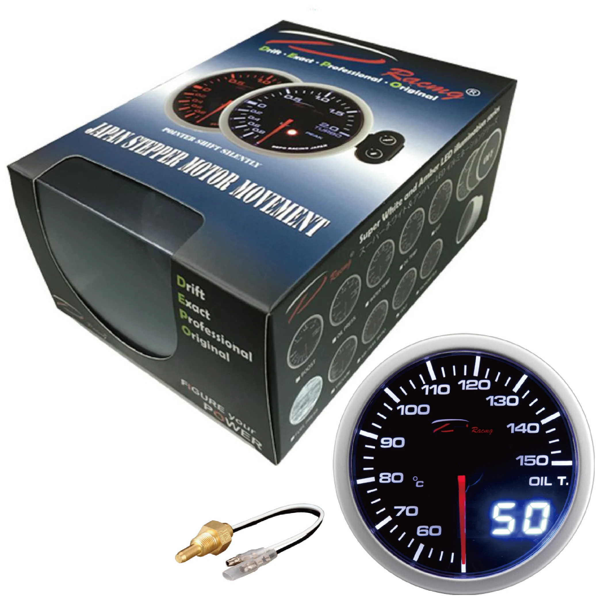 D racing 52mm dual view oil temp gauge for ultralight aircraft