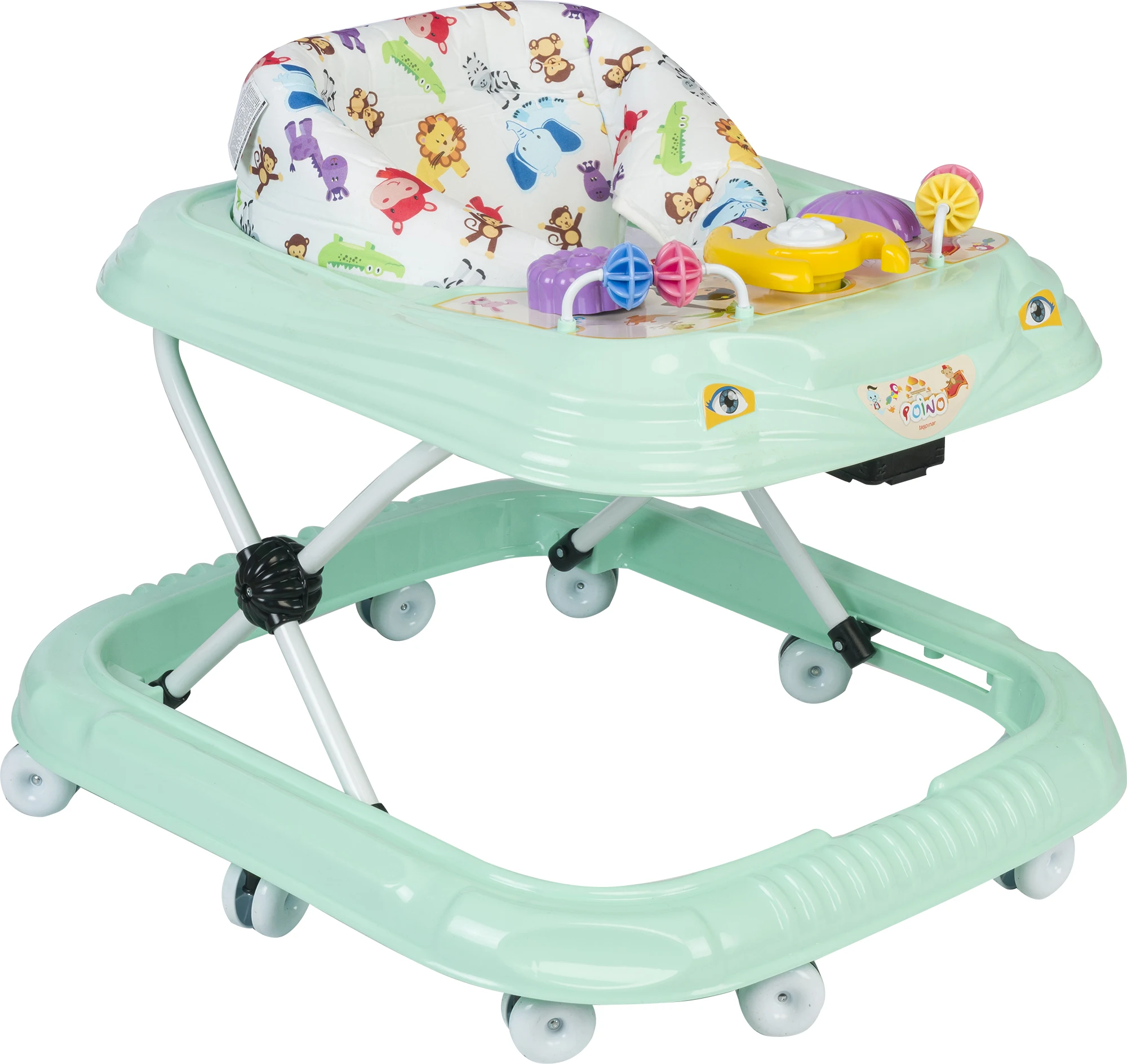 Baby Walker Swivel Wheels Baby Walkers Multifunction 3 in 1 Toddle Carrier With Music And 5 Interesting Toys on Tray Activity