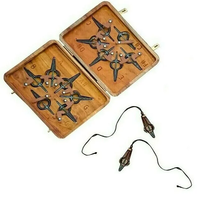 Musical Instrument Rajasthani Folk Musical Morsing Jaw Harp Mukhchang Instrument Copper 12 Notes Set With Box