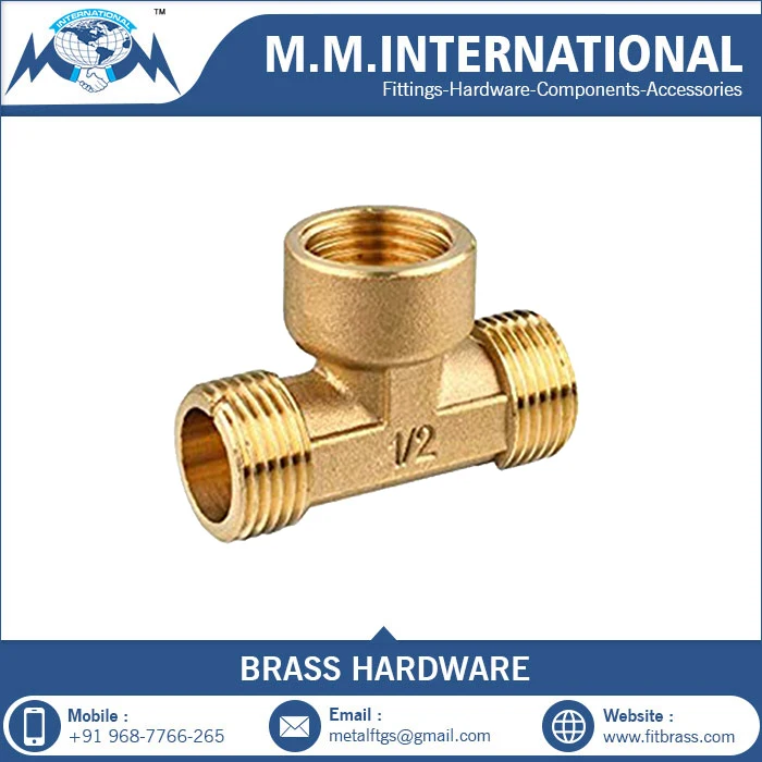 Bulk Pipe Fitting Brass Male Threaded Tee Brass Compression Fitting Pipe Connector Welded Tee Soldering Connection