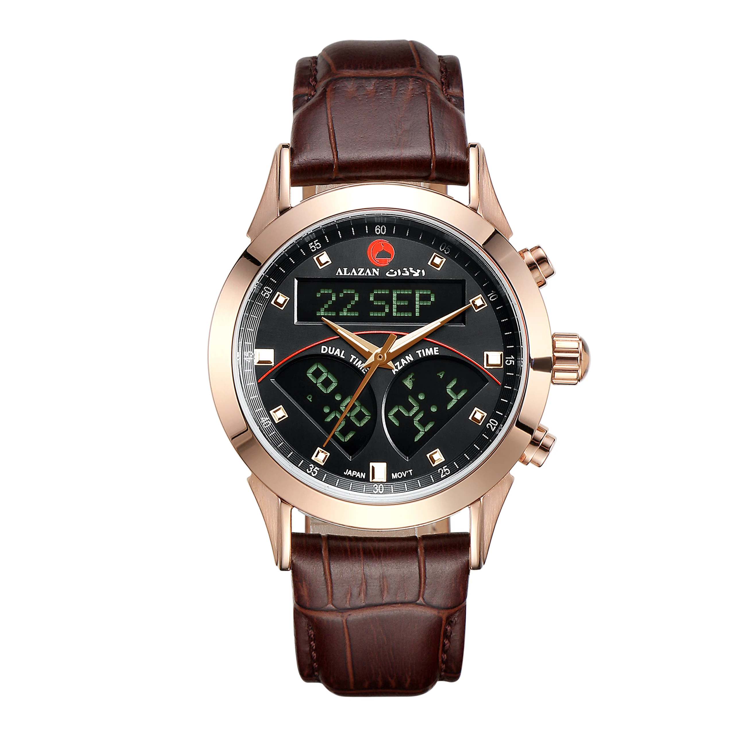 Исламские мусульманские товары azan alfajr направление пилимская молитва из нержавеющей стали qibla компас водонепроницаемые наручные часы