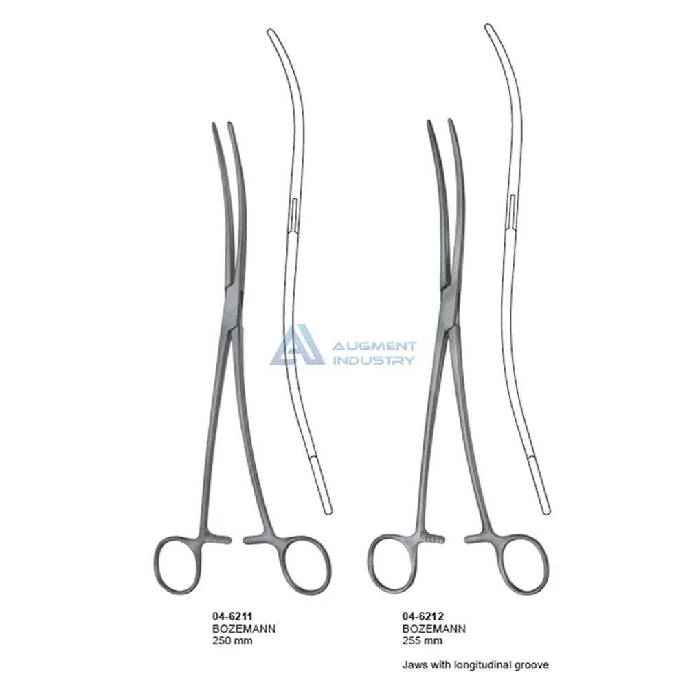 BOZEMANN Uterine Dressing Forceps 25CM  Stainless Steel Surgical Forceps for Uterine Curved Uterine Forceps