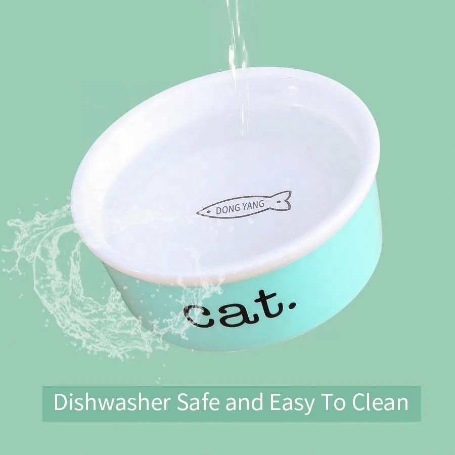 Porcelain custom logo drinking bowl cat double dog bowl non slip foldable waterproof dog pet smart bowl